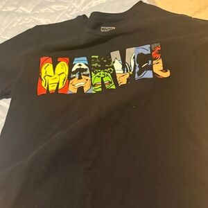 Marvel Black Tee with Colorful Logo